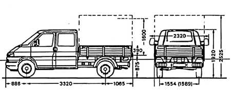  Бортовой грузовик со сдвоенной кабиной Volkswagen Transporter
